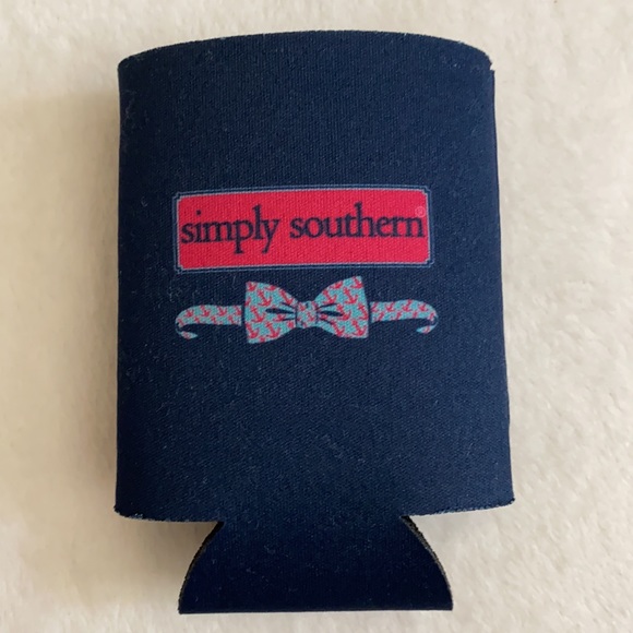 {NWT} Koozie | Simply Southern Logo Nautical Anchor Pattern Bow Tie Can Holder - Picture 8 of 15